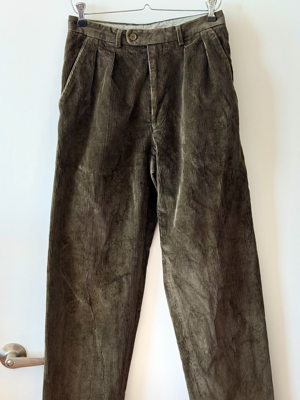Vintage Salvatore Ferragamo Corduroy Pleated Pants Size 6